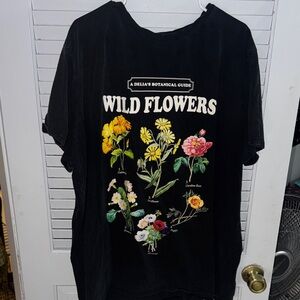 dELiA*s Black Wild Flowers Graphic Tee